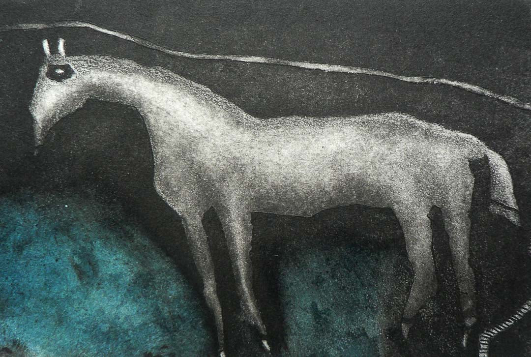 The White Horse, Kilburn Etching - Moira McTague_Just Makers