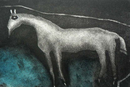 The White Horse, Kilburn Etching - Moira McTague - Just Makers Moira McTague
