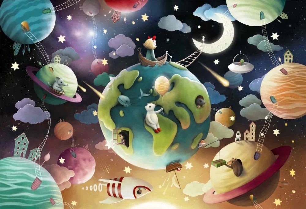 To the Moon and Beyond Greeting Card Demelsa Haughton - Just Makers Demelsa Haughton Illustration