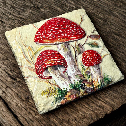 Toadstool Coaster Slate - Sarah Tustin_Just Makers