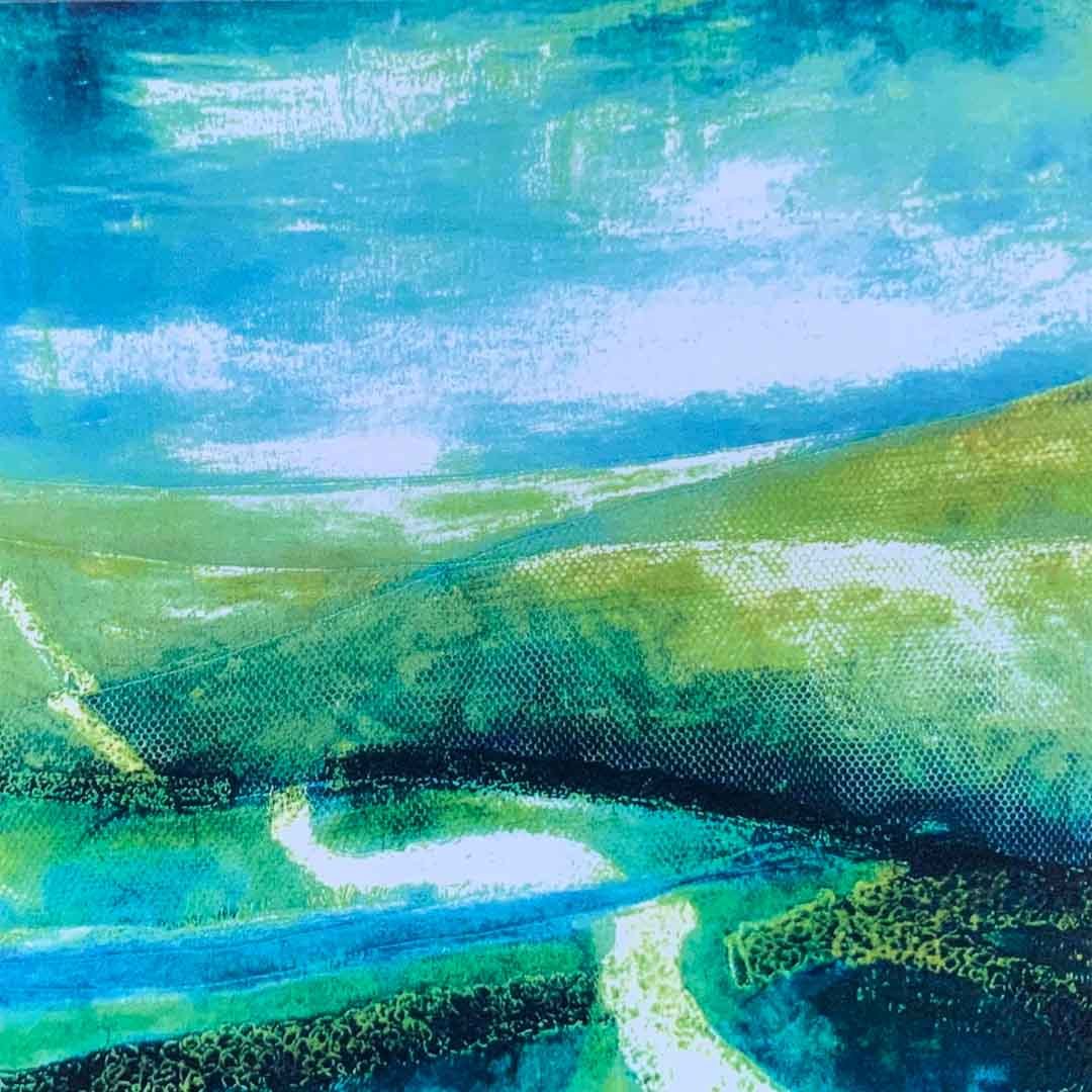 Track over the Moors Nidderdale Greeting Card - Gill Kirk - Just Makers Gill Kirk Artist
