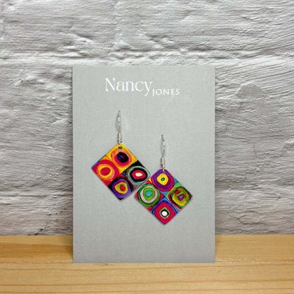 Traffic Light Square Earrings - Nancy Jones_Just Makers