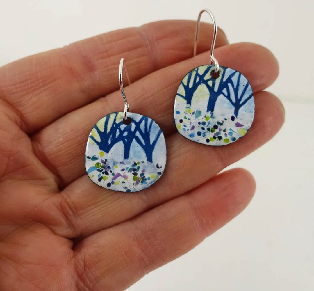 Tree line enamel earrings by 830 Degrees_Just Makers
