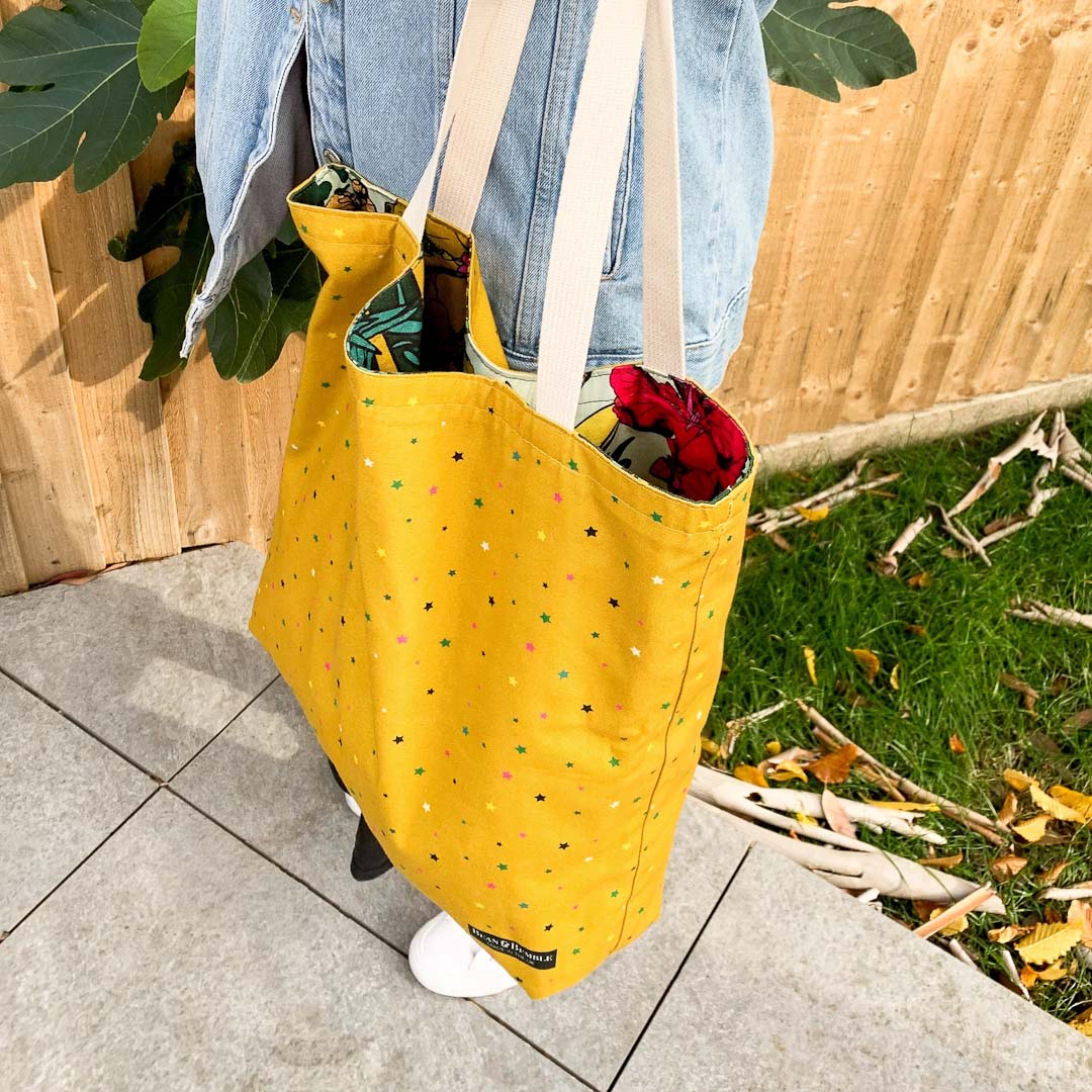 Tropical Reversible Tote Bag by Bean and Bemble_Just Makers