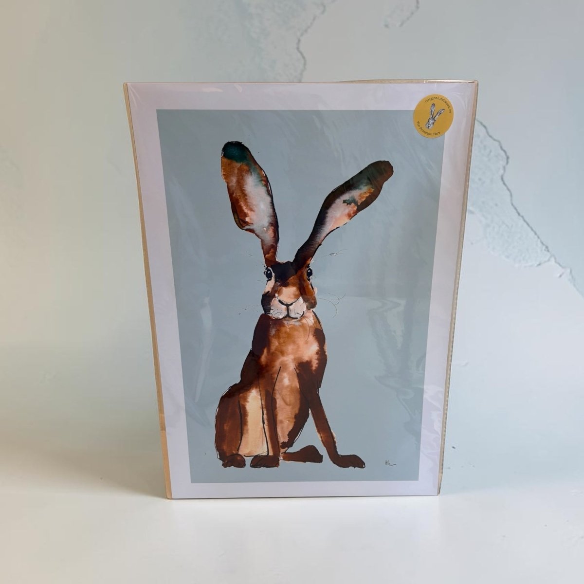 Turquoise Brown Hare A3 Print - The Proverbial Hare_Just Makers