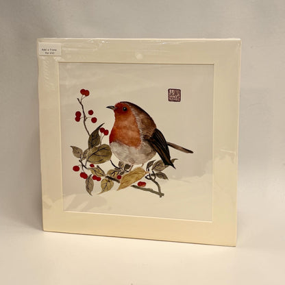 Unframed Robin on a Crabapple Tree Art Print - Su Yao_Just Makers