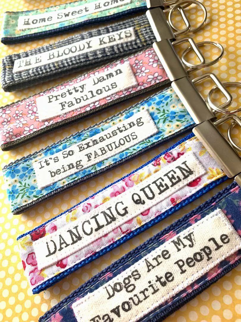 F*L*A*W*E*S*O*M*E Key Ring - Touchy Feely Textiles - Just Makers Touchy Feely Textiles
