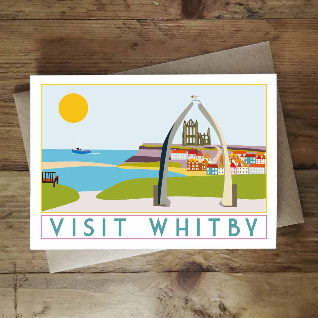 Visit Whitby Greeting Card - Sweetpea and Rascal_Just Makers