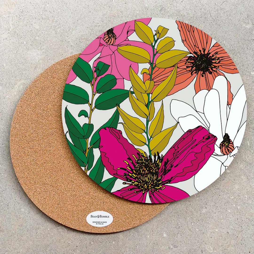 Vivid Garden Blooms Serving Board_Just Makers