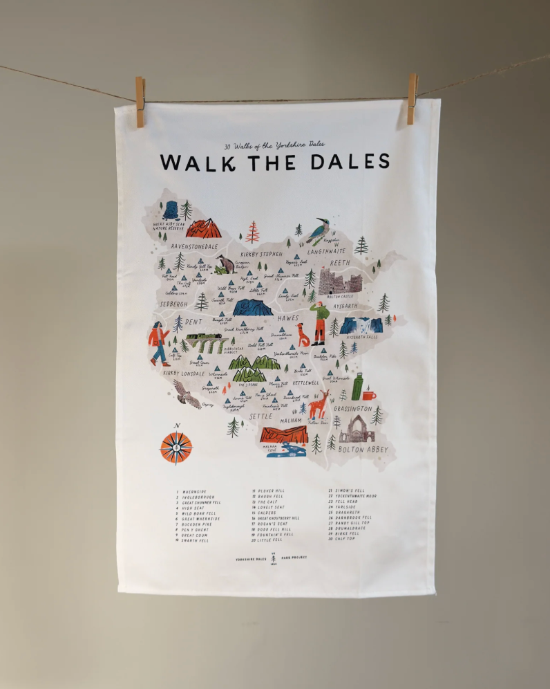 Walk the Yorkshire Dales Tea Towel - Oldfield Design Co_Just Makers