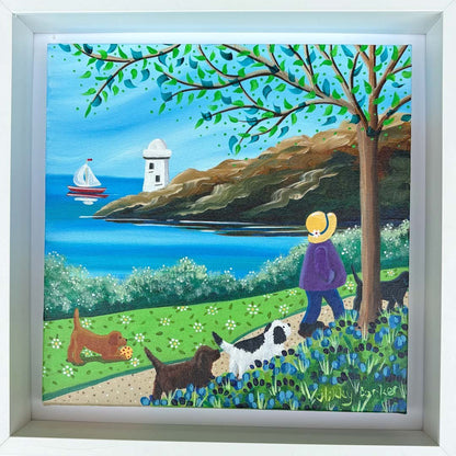 Walkies by the Water Original Painting - Nikky Corker - Just Makers Nikky Corker