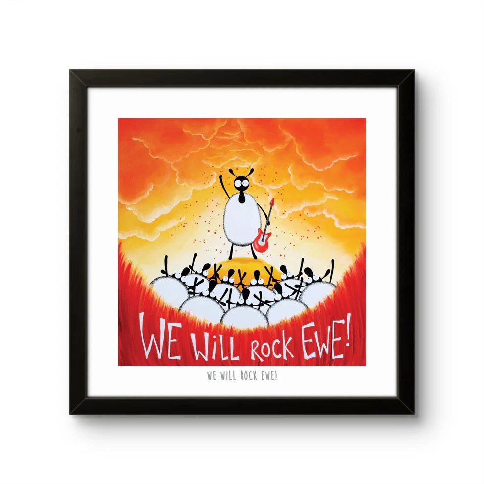 We Will Rock Ewe 10&quot; Print - Mervyn Tay Art_Just Makers