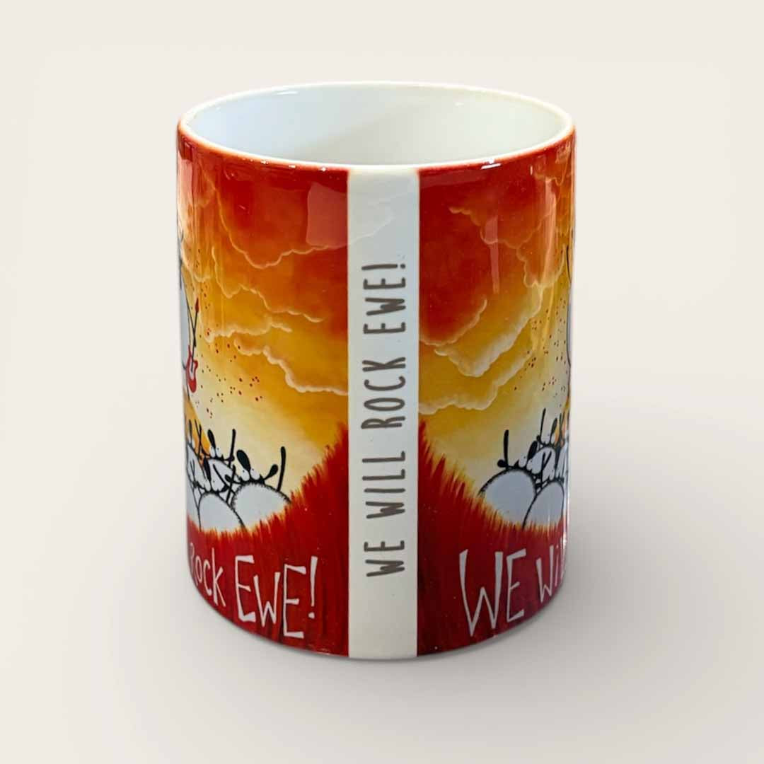 We Will Rock Ewe Ceramic Mug - Mervyn Tay Art_Just Makers