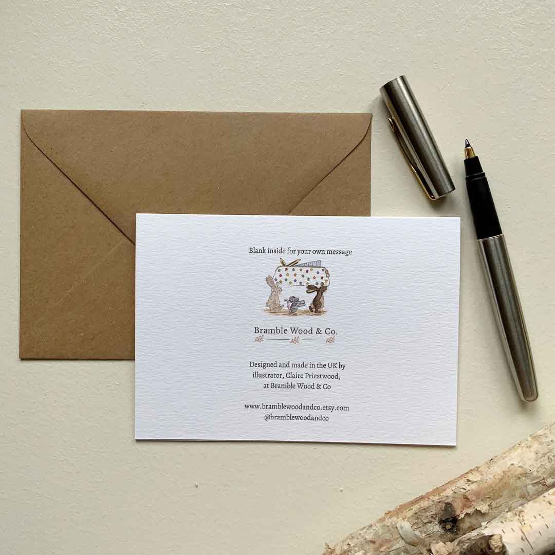 Whiskers, Scribbles and Stationary Delights Card - Bramble Wood and Co_Just Makers
