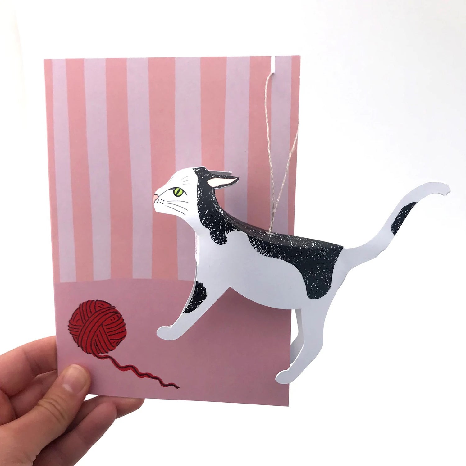 White and Black Cat Pop-Up 3D Card &amp; Decoration_Just Makers