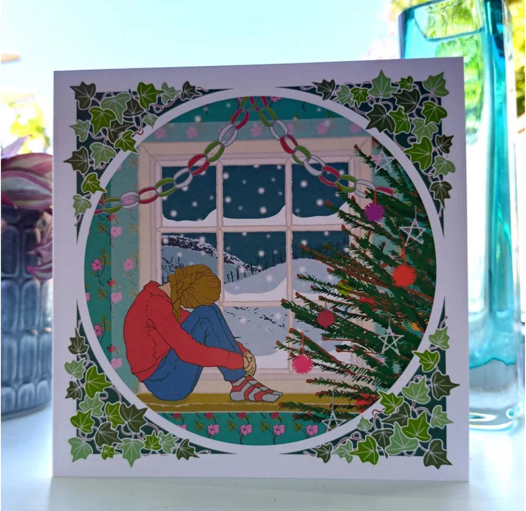 Winter Windows Christmas Eve Greeting Card - Umbellifer_Just Makers