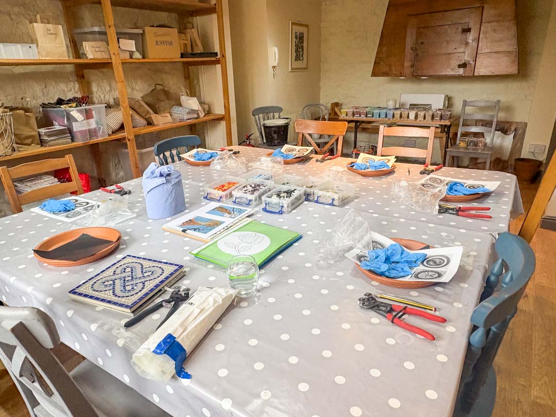 Workshop room set up for mosaic workshop_Just Makers