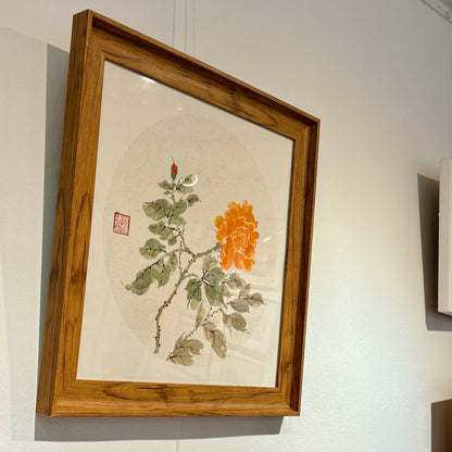 Yellow Moon Rose Framed Original Painting - Su Yao_Just Makers