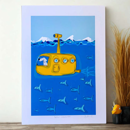 Yellow Submarine Sprocket A4 Print - Sarah Westwood Illustrator_Just Makers
