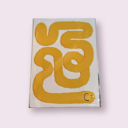 Yellow Worm Print - Rat Bean Kat_Just Makers