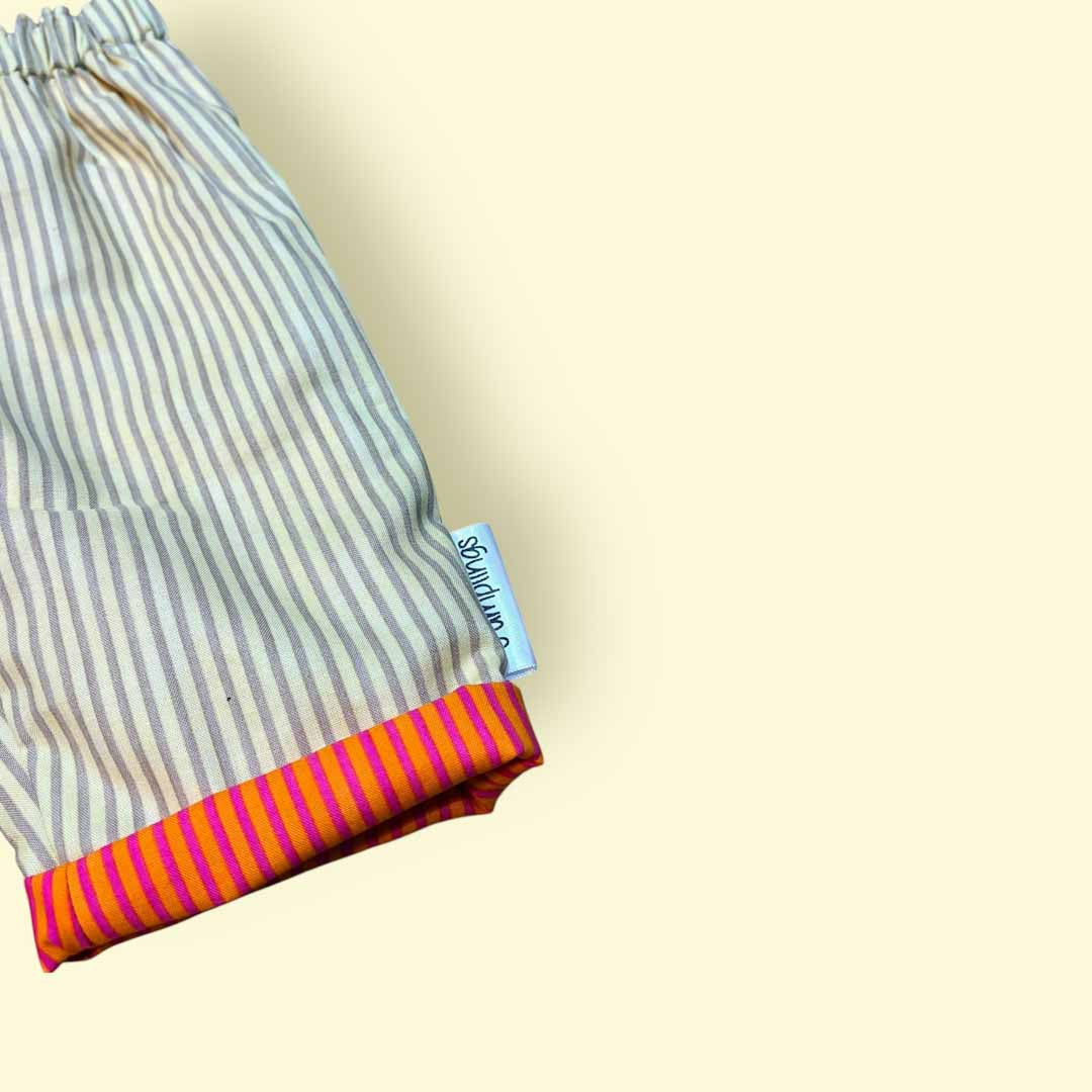 Yellow and Orange Stripe Reversible Trousers 6-12 Months - Jumplings Clothes_Just Makers