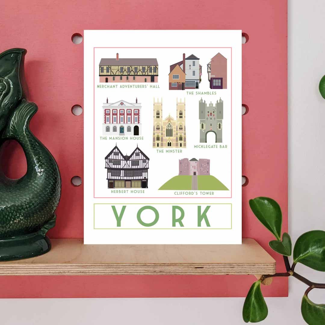 York Landmarks A4 Print - Sweetpea and Rascal - Just Makers Sweetpea and Rascal