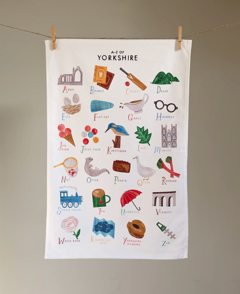 Yorkshire A-Z Tea Towel - Oldfield Design Co_Just Makers