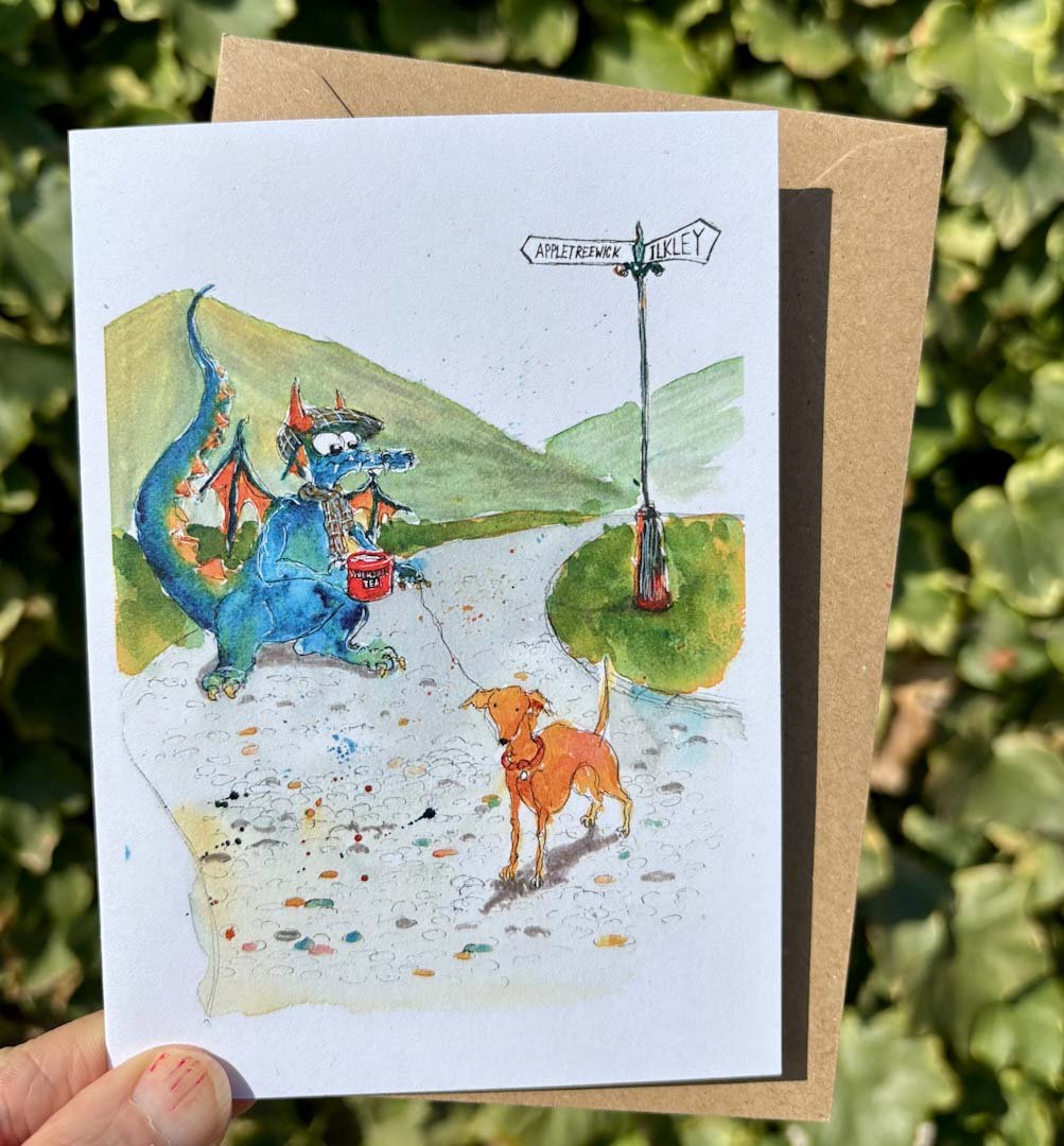 Yorkshire Dragon Greeting Card - Tim Gomersall Art - Just Makers Tim Gomersall Art