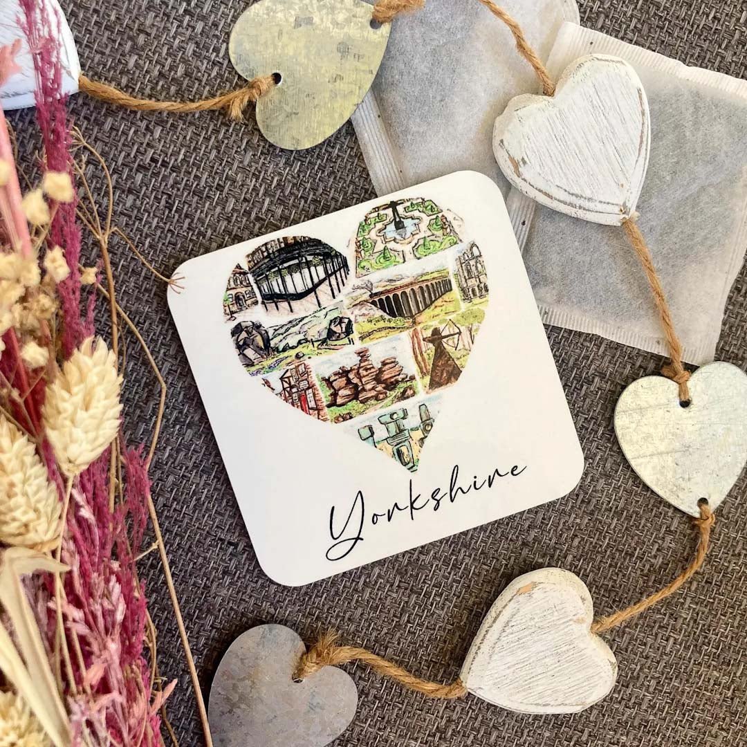 Yorkshire Heart Coaster - HD Designs - Just Makers HD Designs