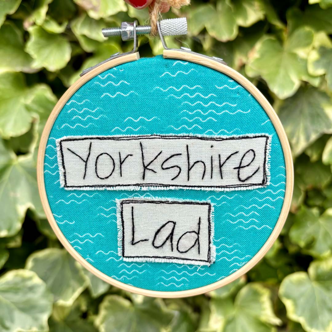 Yorkshire Lad Embroidery Hoop by Chloe Reanne Embroidery_Just Makers