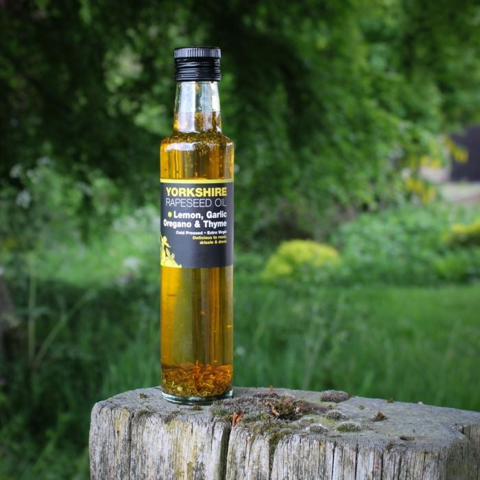 Yorkshire Rapeseed Oil with Lemon, Garlic, Oregano & Thyme – 250ml_Just Makers