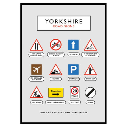 Yorkshire Ruwad Signs A4 Print - The Yorkshire Print Company_Just Makers