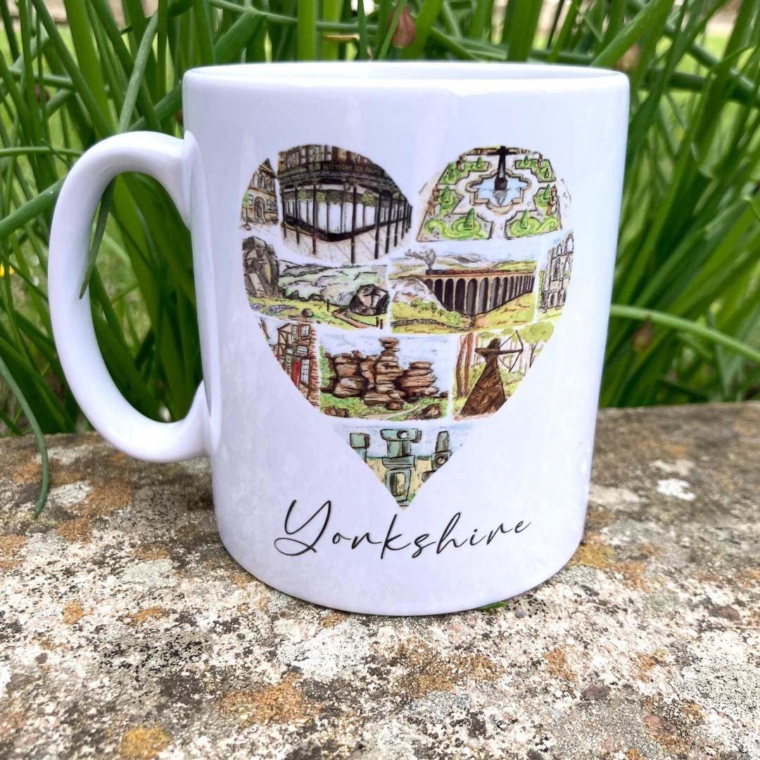 Yorkshire Scenes Heart Ceramic Mug - HD Designs - Just Makers HD Designs