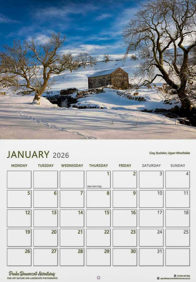 Yorkshire Scenes Photograph 2026 Calendar Inside - Paula Beaumont Adventures_just Makers