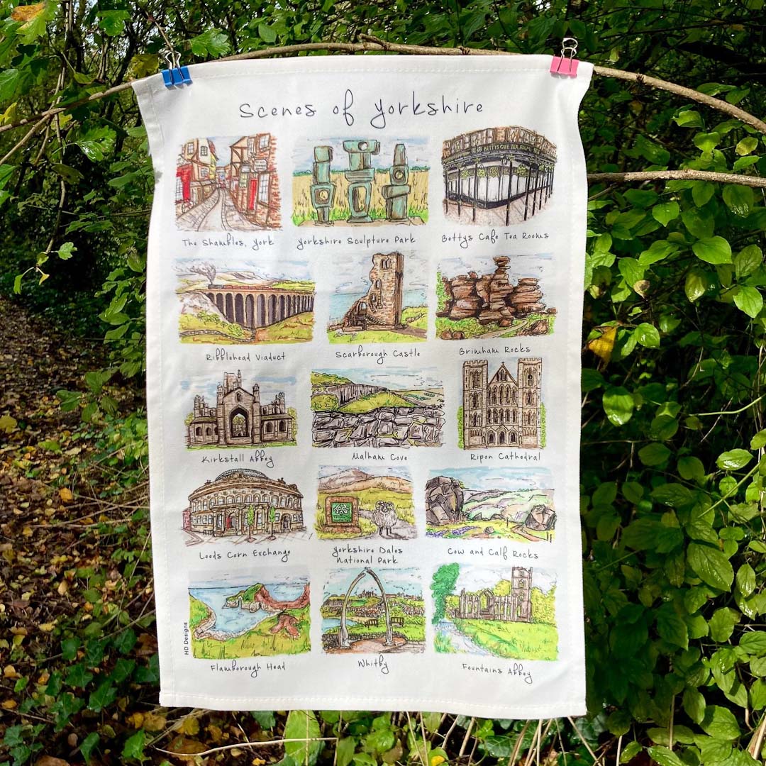 Yorkshire Scenes Tea Towel - HD Designs_Just Makers