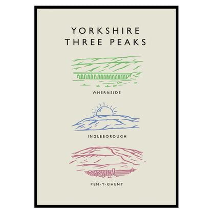 Yorkshire Three Peaks A4 Print - The Yorkshire Print Company_Just Makers