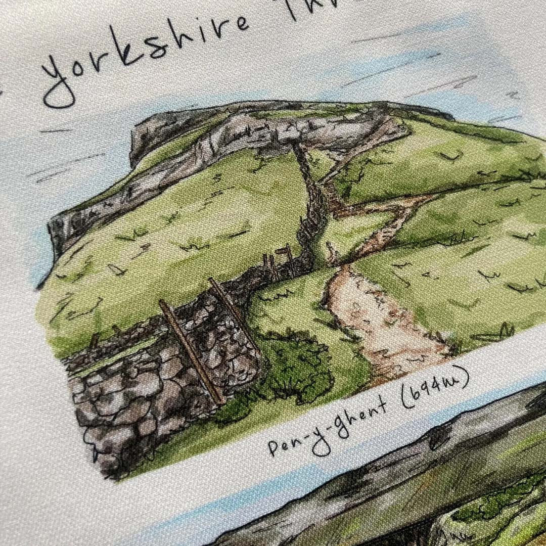 Yorkshire Three Peaks Tea Towel - HD Designs - Just Makers HD Designs