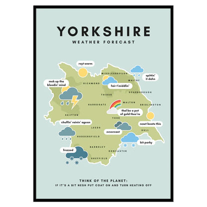 Yorkshire Weather Forecast A4 Print - The Yorkshire Print Company_Just Makers