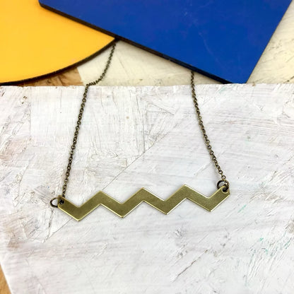 Zig Zag Wavy Necklace - Red Paper House_Just Makers