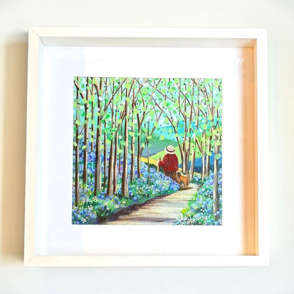 A Bimble Through the Bluebells Framed Original Painting - Nikky Corker_Just Makers