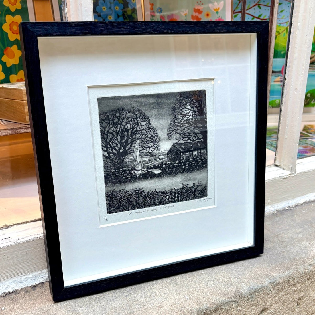A Moment at Dusk, the Old Byre Framed Etching - Moira Mctague_Just Makers