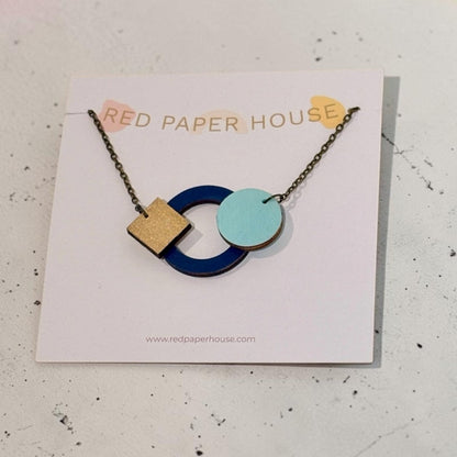 Abstract Geometric Cut-Out Necklace - Red Paper House_Just Makers