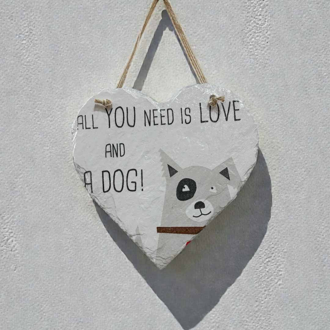 All You Need is Love and a Dog Hanging Heart by Sarah Tustin - Just Makers Sarah Tustin