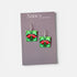 Square earrings with floral design on a Nancy Jones card