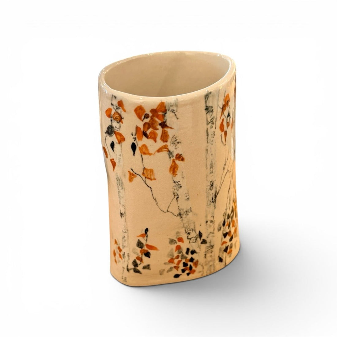 Autumn Birch Vase - Kissed Frog Ceramics_Just Makers