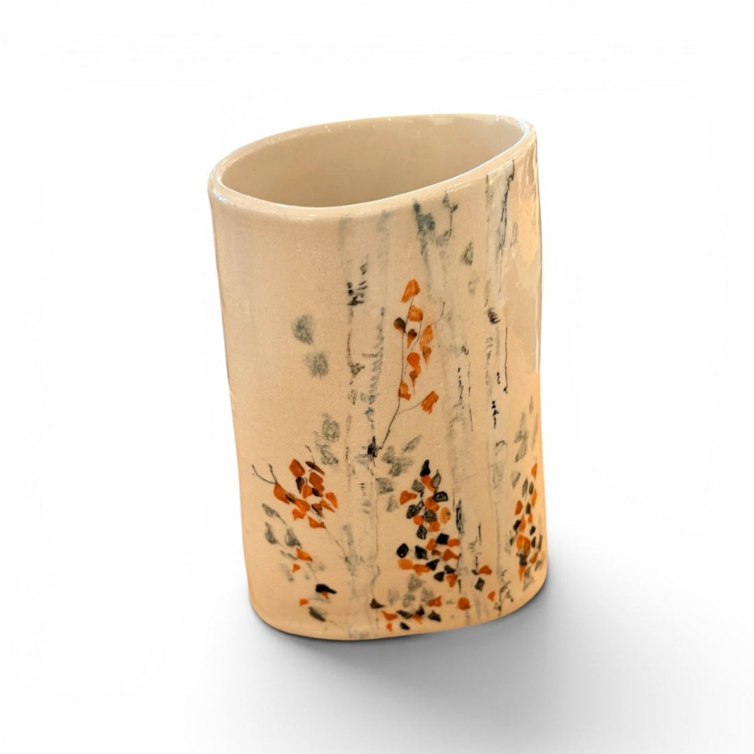 Autumn Birch Vase - Kissed Frog Ceramics_Just Makers