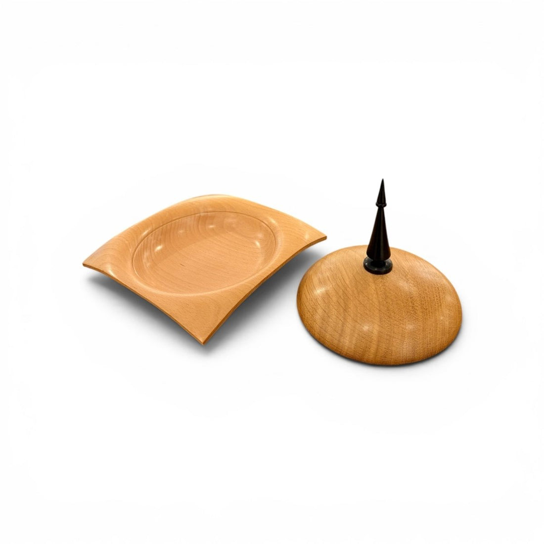 Beech Square Bowl with Oak Lid - Mike Bentley_Just Makers