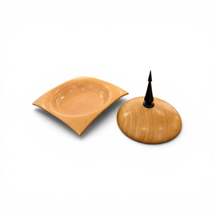 Beech Square Bowl with Oak Lid - Mike Bentley_Just Makers
