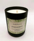 Candle with a label on a white background