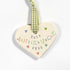 Heart-shaped hanging plaque with &